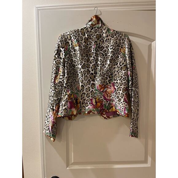Jacket Alberto Malaki butterfly & leopard print jacket size 12 lined - Picture 2 of 6